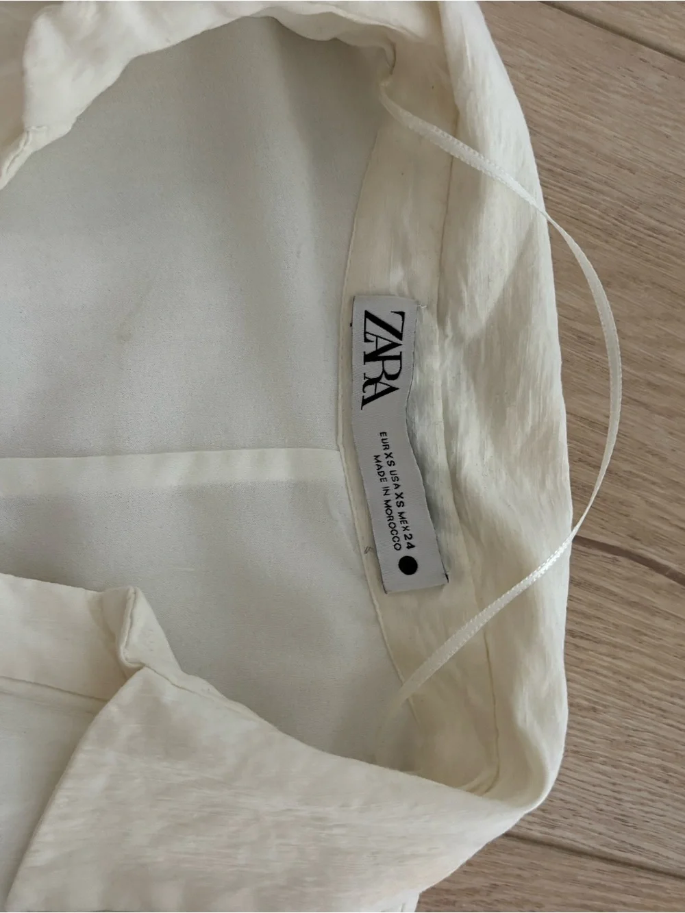 Zara linen blend ecru Off-White Mini Dress - Picture 2 of 3